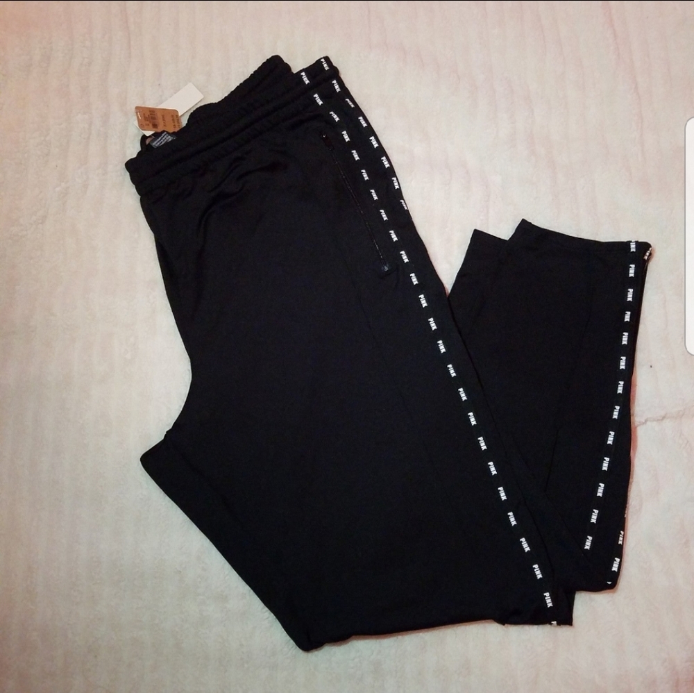VS Pink Black Track Pants